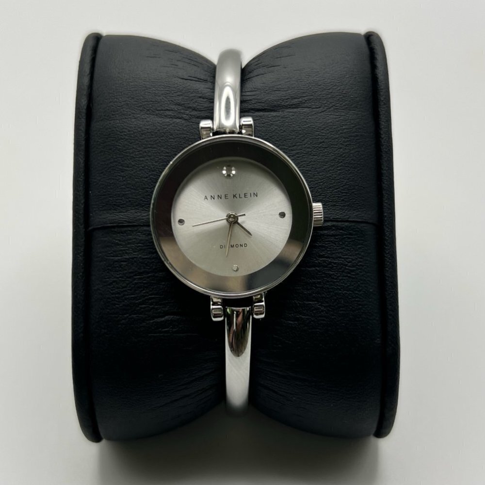 Anne Klein Diamond Series Petite Round Ladies Silver Tones Watch Working
